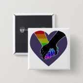 Badge Carré 5 Cm Je tiens votre main (v.2) par des @HugoDraws (Devant & derrière)