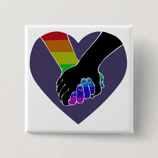 Badge Carré 5 Cm Je tiens votre main (v.2) par des @HugoDraws (Devant)