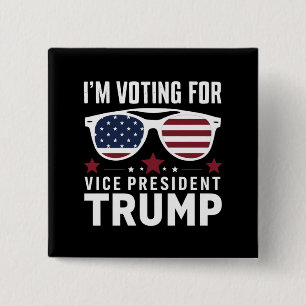 Badge Carré 5 Cm Je vote pour l'élection du vice-président Trump 20
