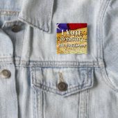 Badge Carré 5 Cm Je Vote Pour Protéger Ma Liberté (En situation)