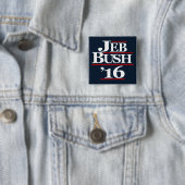 Badge Carré 5 Cm Jeb Bush 2016 boutons de campagne (En situation)