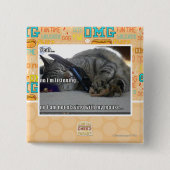 Badge Carré 5 Cm J'écoute (Devant)