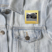 Badge Carré 5 Cm J'écoute (En situation)