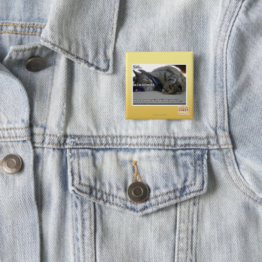 Badge Carré 5 Cm J'écoute (En situation)