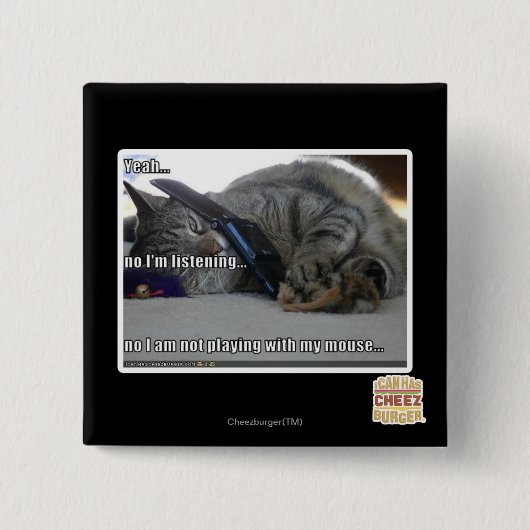 Badge Carré 5 Cm J'écoute (Devant)