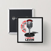 Badge Carré 5 Cm J'écoute Levin (Devant & derrière)