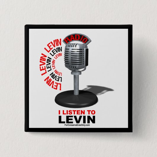 Badge Carré 5 Cm J'écoute Levin (Devant)