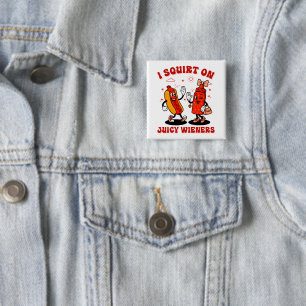 Badge Carré 5 Cm J'Écris Sur Des Épouses Juteuses Humour Adulte Amu