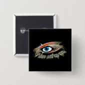 Badge Carré 5 Cm "J'entends avec mes yeux" pour boutonner #2 (Devant & derrière)