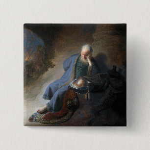 Badge Carré 5 Cm Jeremiah Lamenting sur la chute de Jérusalem, Remb