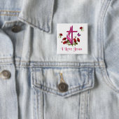 Badge Carré 5 Cm Jésus (En situation)