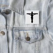 BADGE CARRÉ 5 CM JESUS CHRIST (En situation)