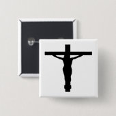 BADGE CARRÉ 5 CM JESUS CHRIST (Devant & derrière)