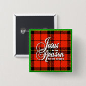 Badge Carré 5 Cm Jésus est la raison (Devant & derrière)