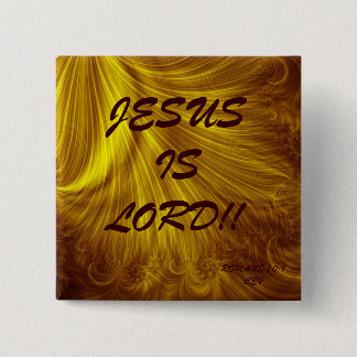 BADGE CARRÉ 5 CM JÉSUS EST SEIGNEUR ! ! … BOUTONS RELIGIEUX