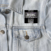Badge Carré 5 Cm Jésus ma roche (En situation)