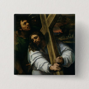 Badge Carré 5 Cm Jésus portant la croix, c.1535 (huile sur le