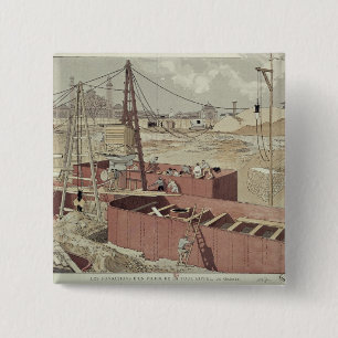 Badge Carré 5 Cm Jeter les fondements pour Tour Eiffel