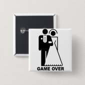 Badge Carré 5 Cm Jeu au-dessus de bouton (Devant & derrière)