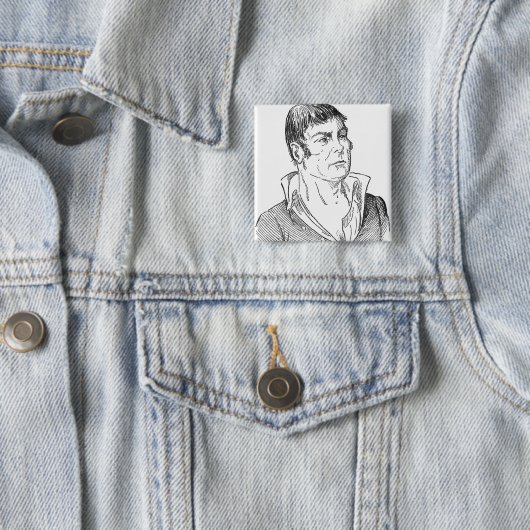 Badge Carré 5 Cm Jeu d'Andrew (En situation)