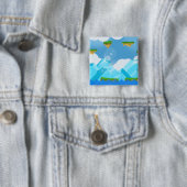 Badge Carré 5 Cm Jeu de plate-forme rétro (En situation)