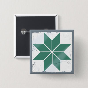Badge Carré 5 Cm Jeu de plateau de carreaux bleu géométrique
