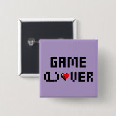 Badge Carré 5 Cm Jeu (L) Over (Devant & derrière)