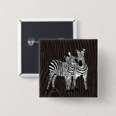 Badge Carré 5 Cm Jeu Zebra (Devant & derrière)