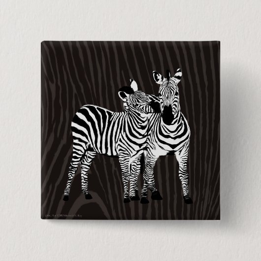 Badge Carré 5 Cm Jeu Zebra (Devant)