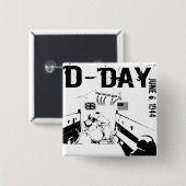 Badge Carré 5 Cm JEUDI 6 juin 1944 (Devant & derrière)