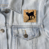Badge Carré 5 Cm Jeune chèvre de Pigmy (En situation)