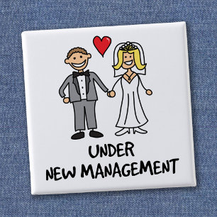 Badge Carré 5 Cm Jeune couple marié - Sous nouvelle direction