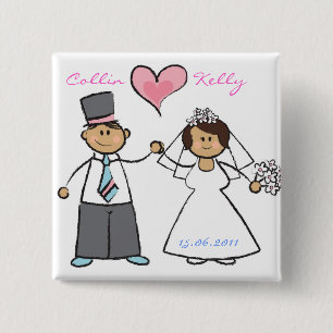 Badge Carré 5 Cm Jeune mariée de couples de mariage de bande