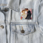 Badge Carré 5 Cm Jeunes couples dans le tenue de soirée (En situation)