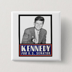 Badge Carré 5 Cm JFK pour le sénateur des États-Unis