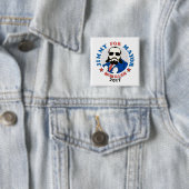 Badge Carré 5 Cm Jimmy McMillan 2017 (En situation)
