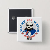 Badge Carré 5 Cm Jimmy McMillan 2017 (Devant & derrière)