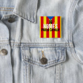Badge Carré 5 Cm Jo NOMÉS parlo català ! (En situation)
