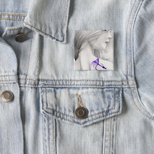 Badge Carré 5 Cm Joan (En situation)