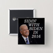 BADGE CARRÉ 5 CM JOE BIDEN 2016 (Devant & derrière)