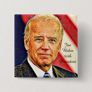 Badge Carré 5 Cm Joe Biden-46e Président_