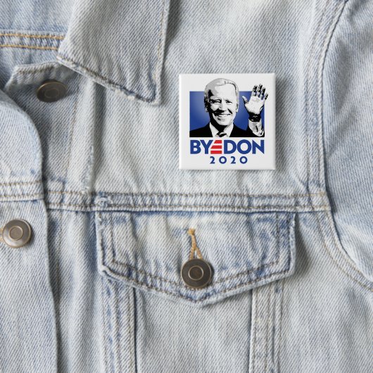 BADGE CARRÉ 5 CM JOE BYE DON 2020 (En situation)