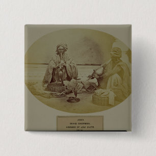 Badge Carré 5 Cm Jogis ou charmeurs de serpent, basse caste Hindus