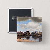 Badge Carré 5 Cm Johannes Vermeer - Vue de Delft (Devant & derrière)
