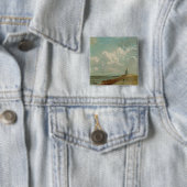 Badge Carré 5 Cm John Constable| Harwich, The Low Lighthouse and B (En situation)