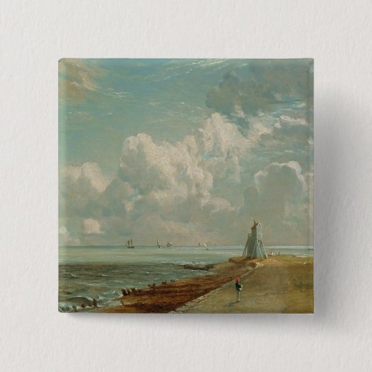 Badge Carré 5 Cm John Constable| Harwich, The Low Lighthouse and B (Devant)