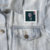 Badge Carré 5 Cm John F. Kennedy (En situation)