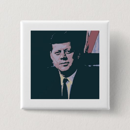 Badge Carré 5 Cm John F. Kennedy (Devant)