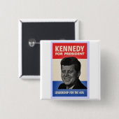 Badge Carré 5 Cm John F. Kennedy (Devant & derrière)