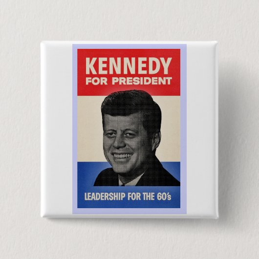 Badge Carré 5 Cm John F. Kennedy (Devant)
